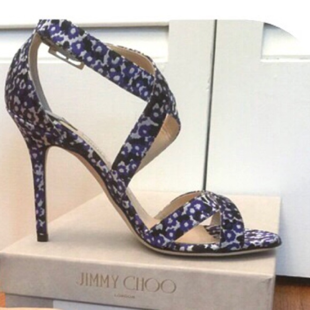 Jimmy Choo Ankle-Strap Floral Lottie Sandals NIB - Picture 2 of 7